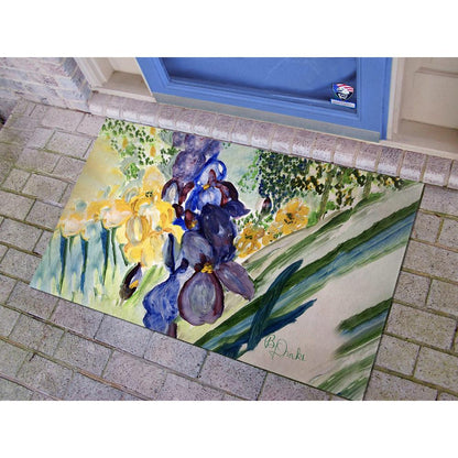 Yellow & Blue Iris Door Mat 30x50