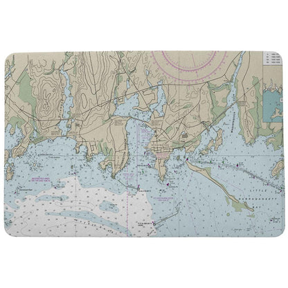 Stonington Harbor, CT Nautical Map Door Mat 18x26
