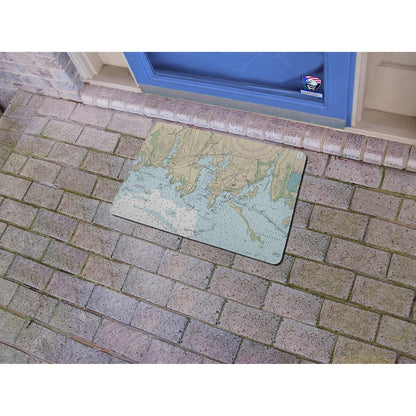Stonington Harbor, CT Nautical Map Door Mat 18x26