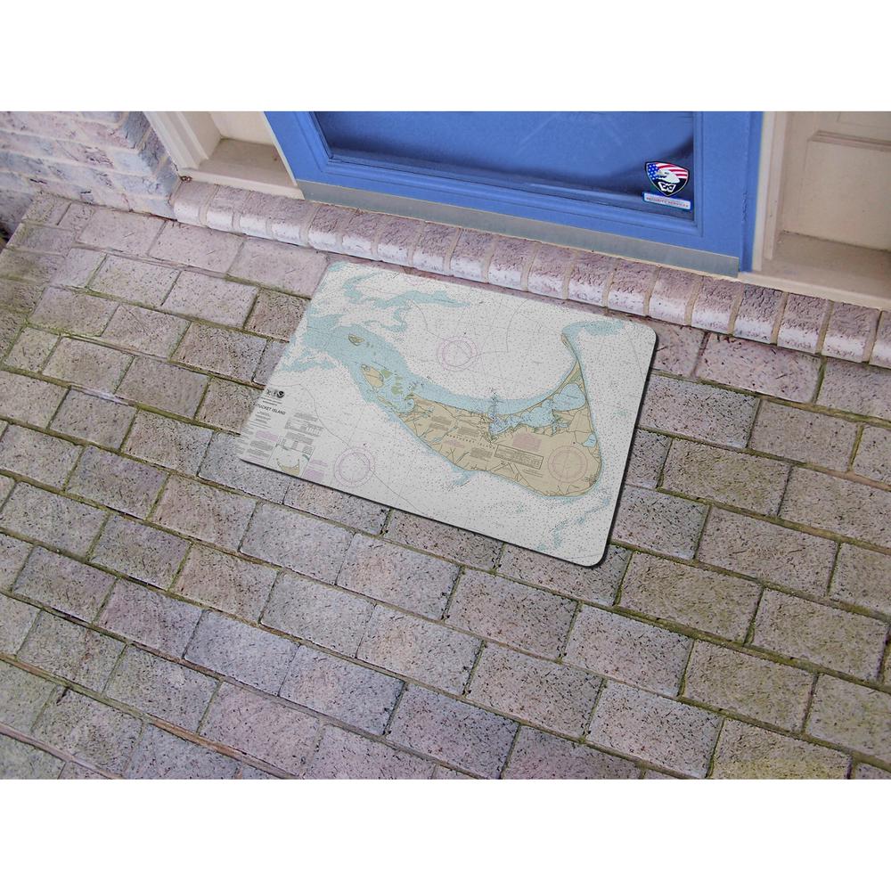 Nantucket Island, MA Nautical Map Door Mat Small
