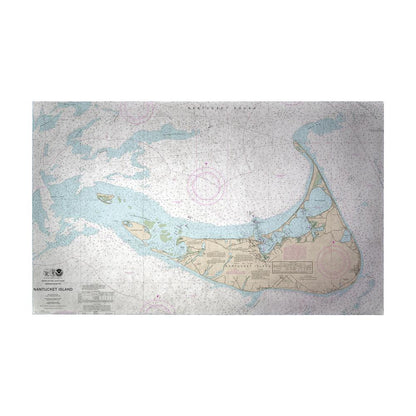 Nantucket Island, MA Nautical Map Door Mat Large