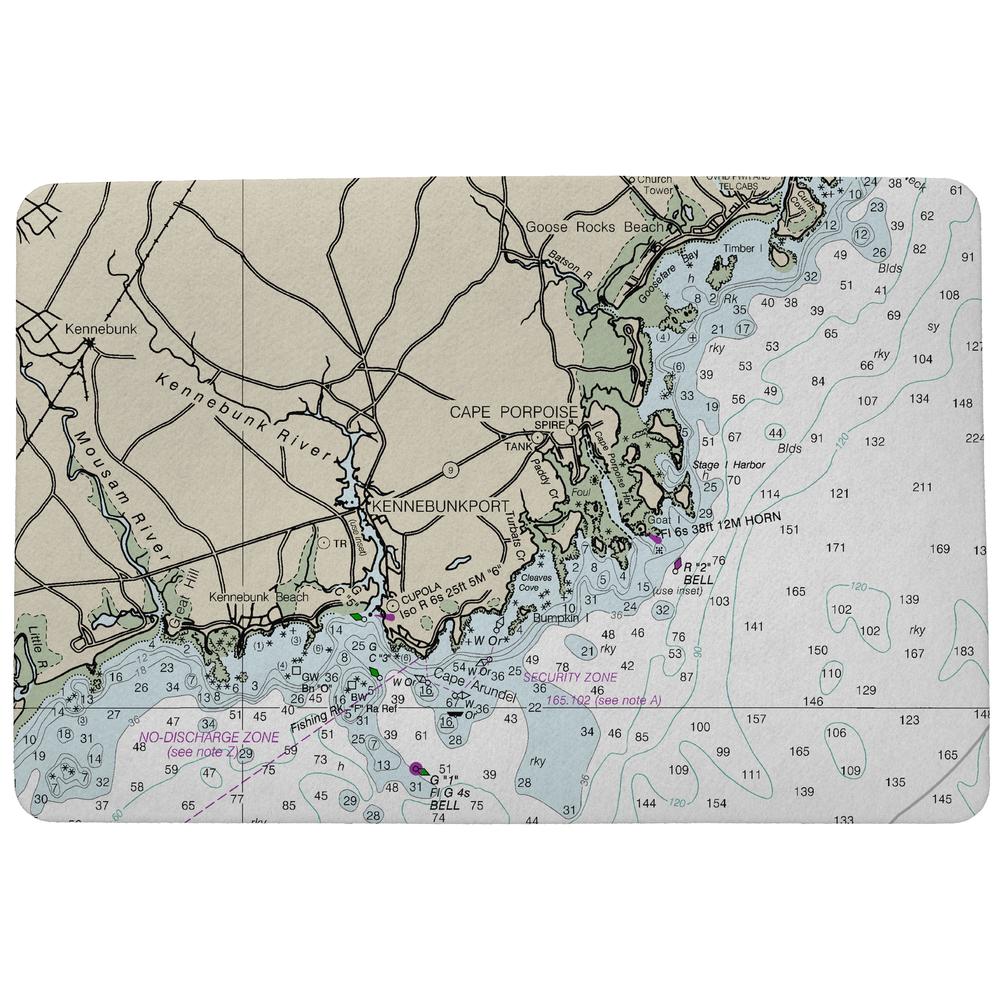 Kennebunckport, ME Nautical Map Door Mat Large