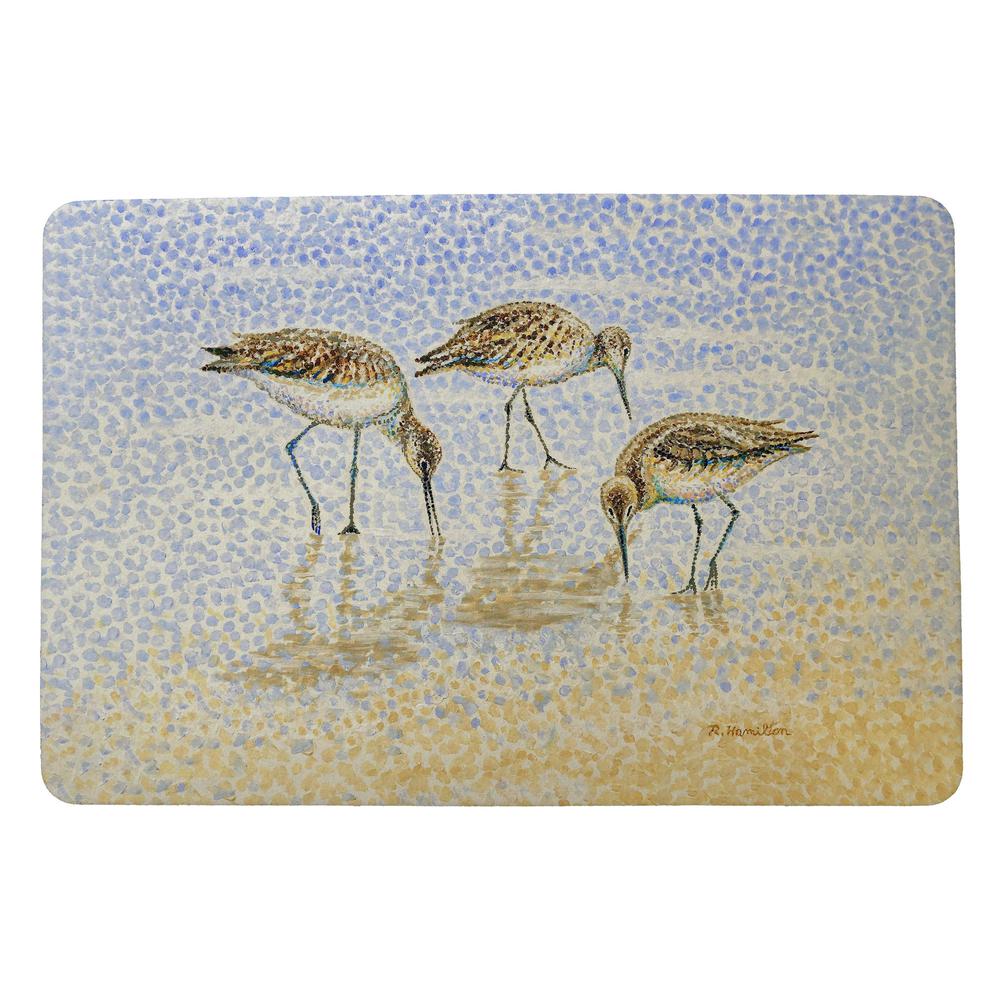 Willet Sandpipers Feeding Door Mat 18x26