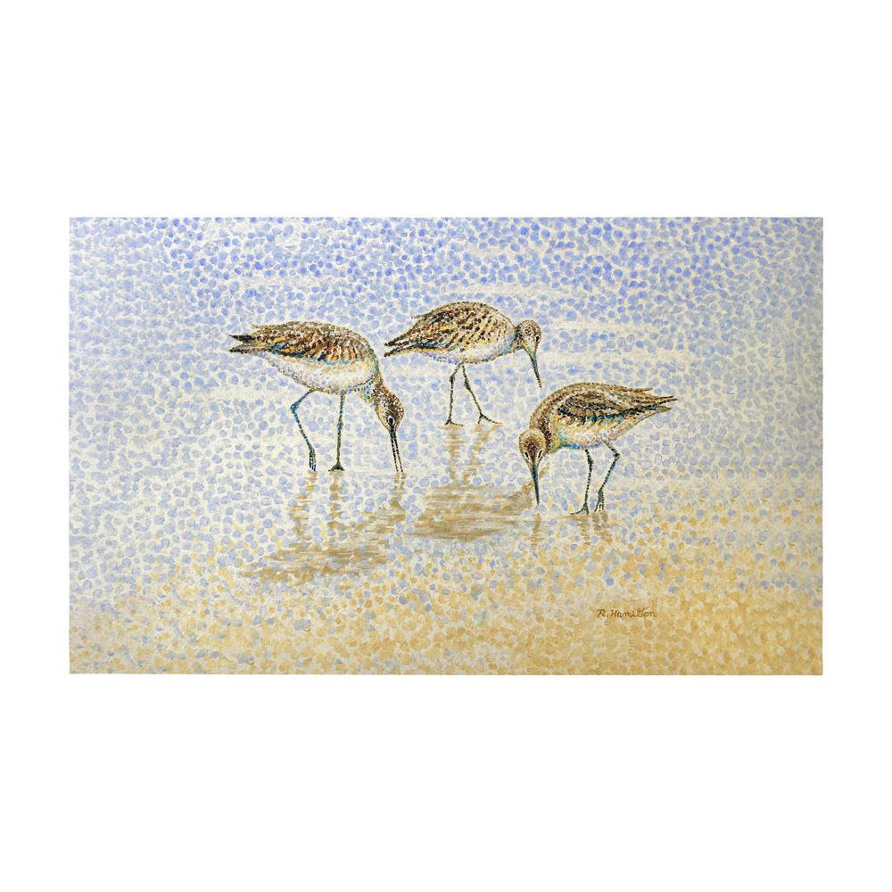 Willet Sandpipers Feeding Door Mat 30x50