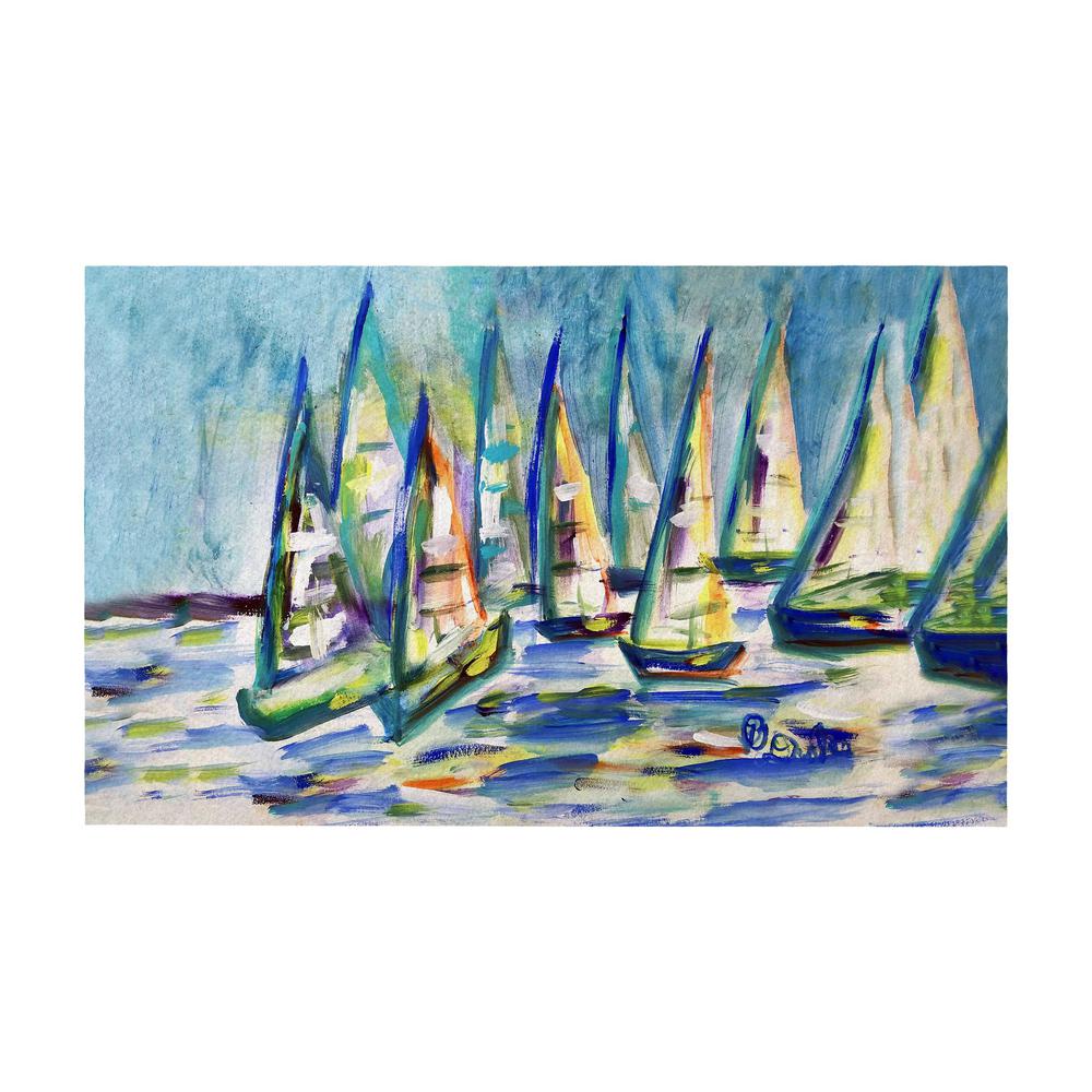 Many Sailboats Door Mat 30x50