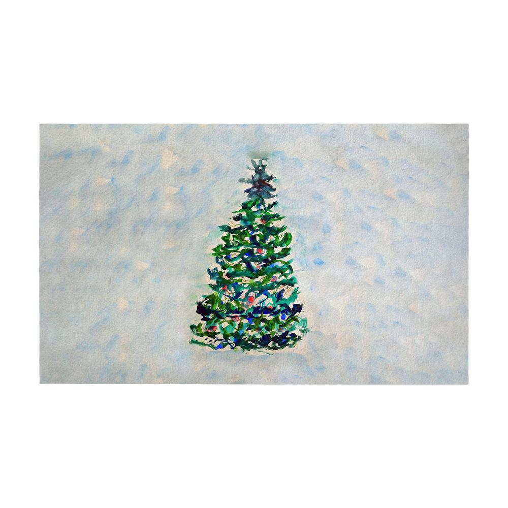 Blue Lights Christmas Tree Door Mat 30x50