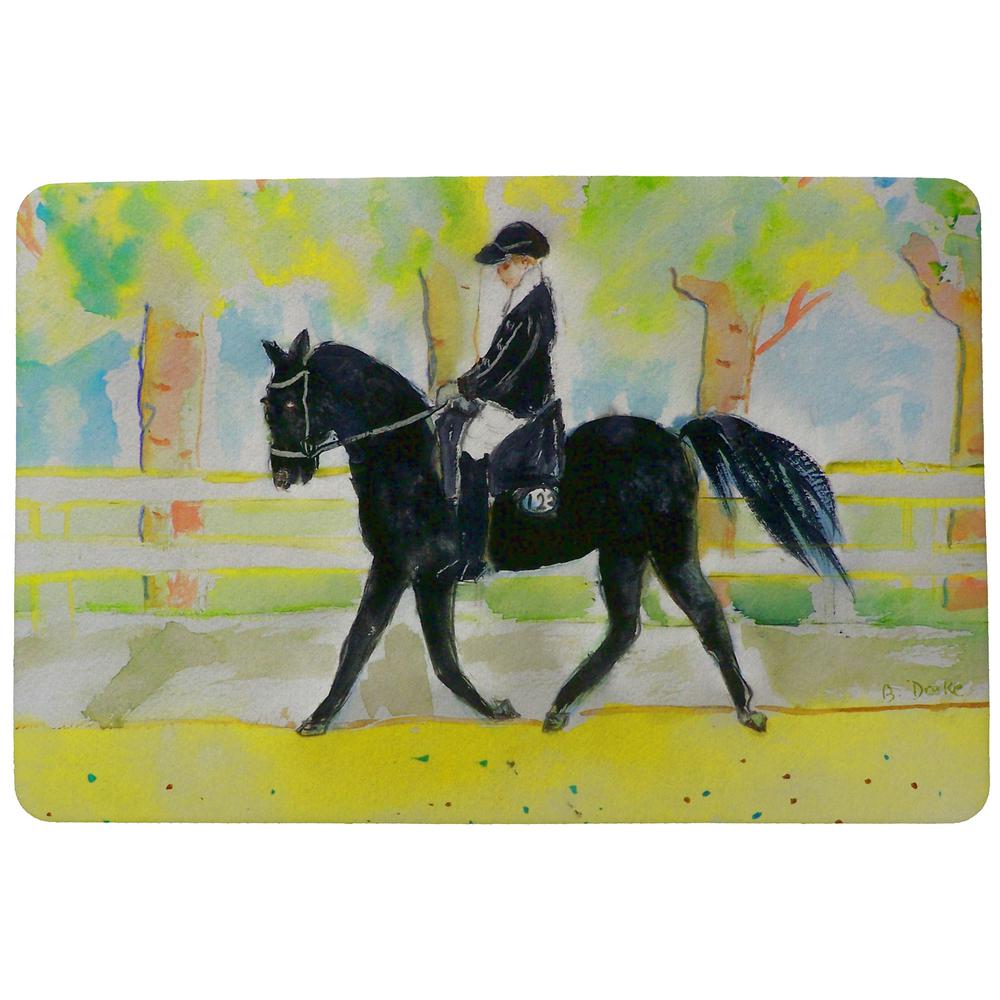 Black Horse Rider Door Mat 30x50