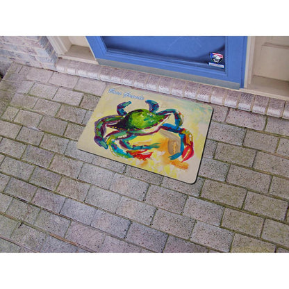 Teal Crab Door Mat 18x26