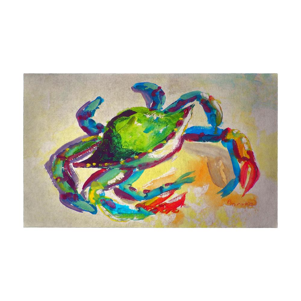 Teal Crab Door Mat 30x50