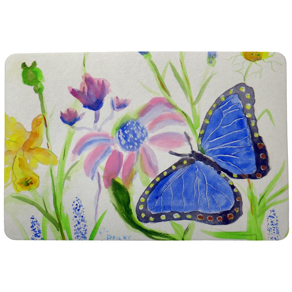 Betsy's Blue Morpho Door Mat 18x26