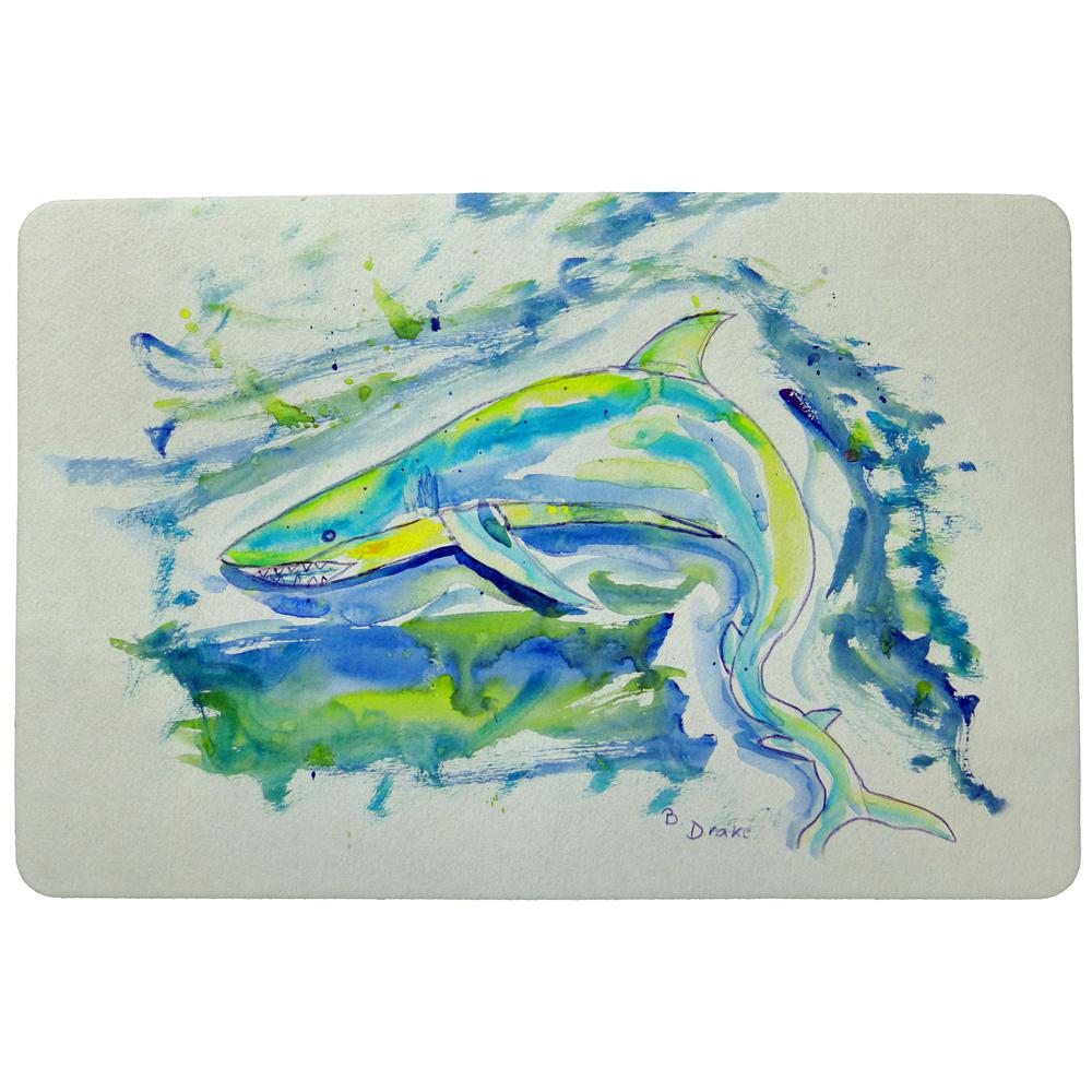 Green Shark Door Mat 18x26