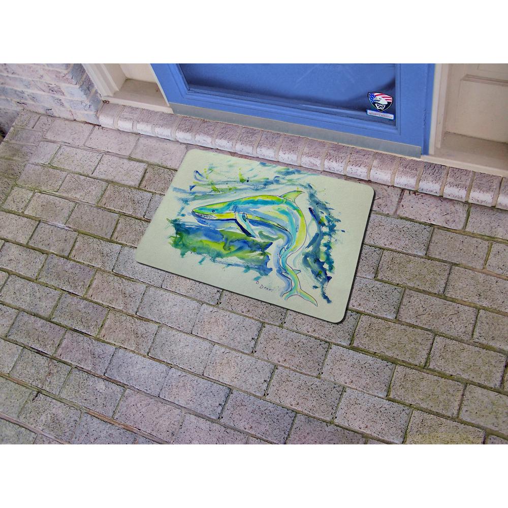 Green Shark Door Mat 18x26