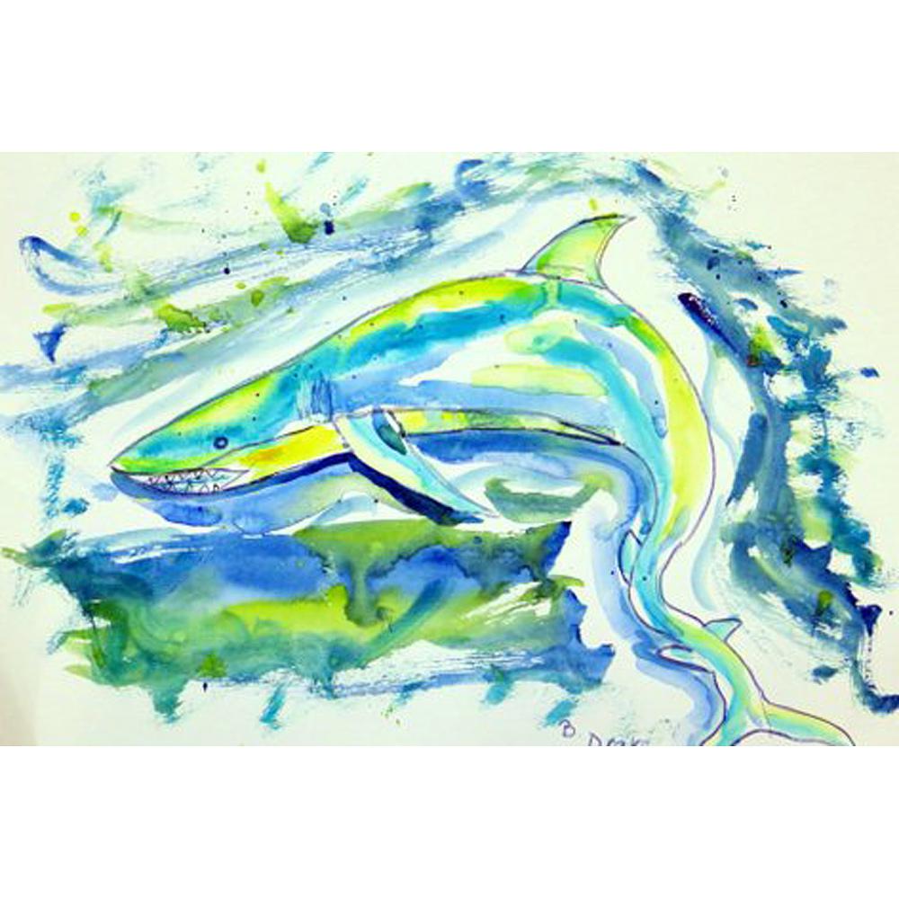 Green Shark Door Mat 30x50