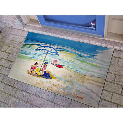 Children At The Beach Door Mat 30x50