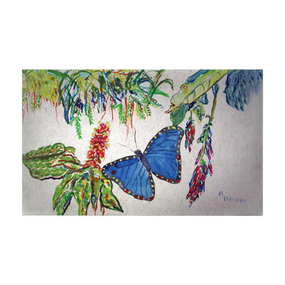 Morpho & Flowers Door Mat 30x50
