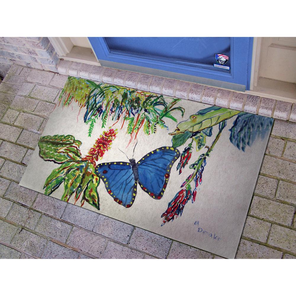 Morpho & Flowers Door Mat 30x50