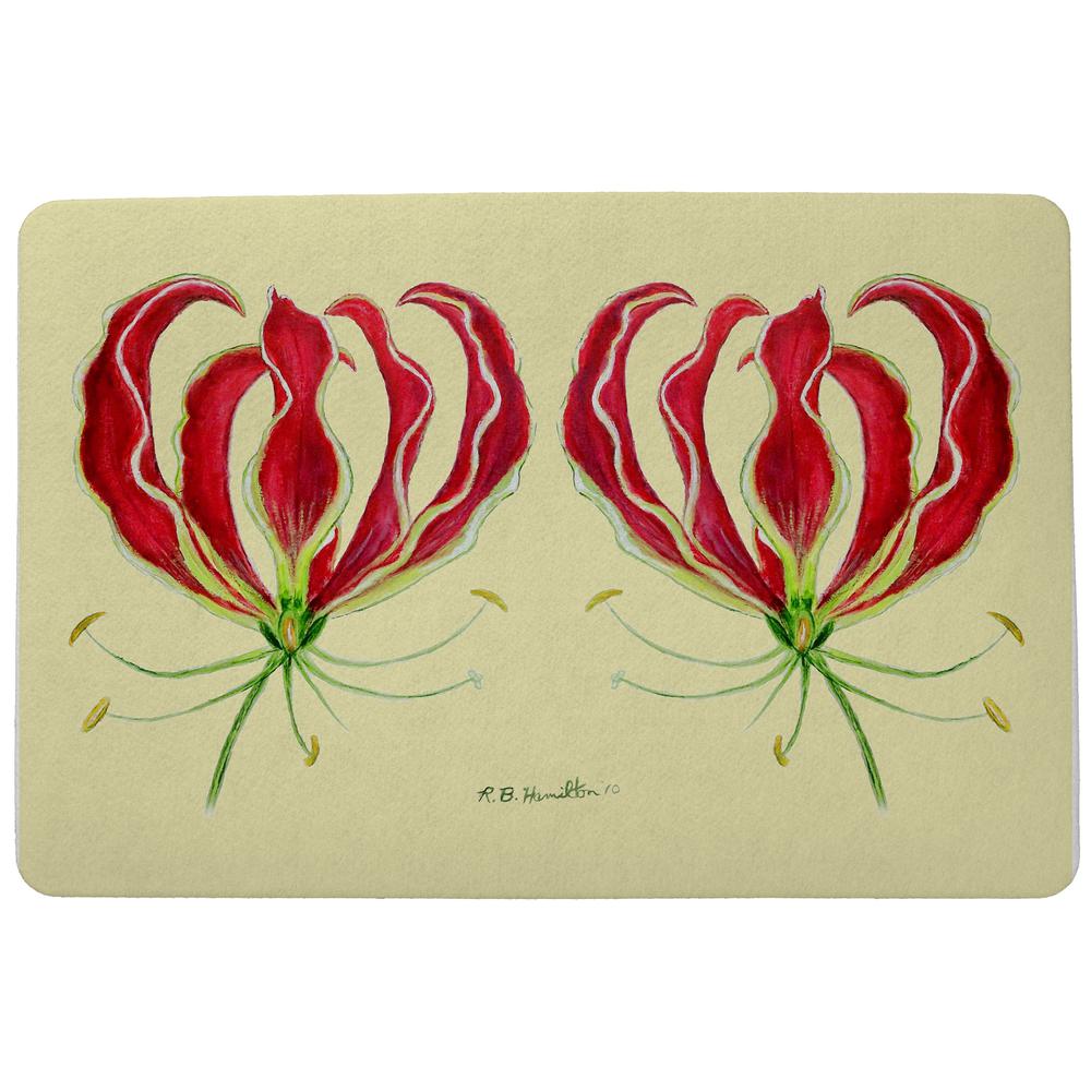 Red Lily Door Mat 18x26