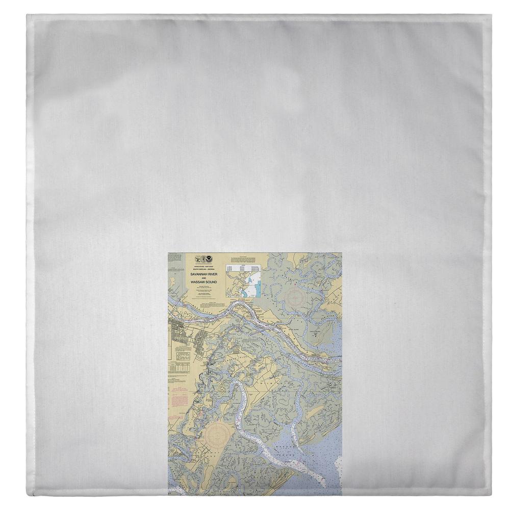 Savannah River and Wassaw Sound, GA Nautical Map Guest Towel