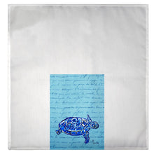 Blue Script Sea Turtle Guest Towel