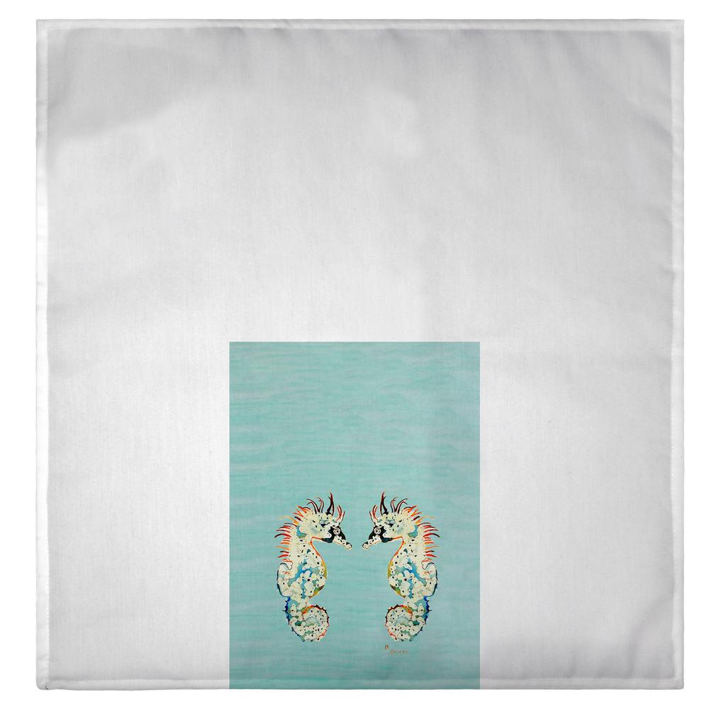 Aqua Betsy's Seahorses Guest Towel