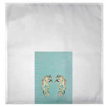 Aqua Betsy's Seahorses Guest Towel