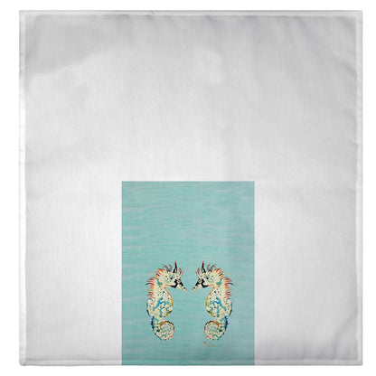 Aqua Betsy's Seahorses Guest Towel