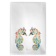 Betsy's Seahorses on White Guest Towel