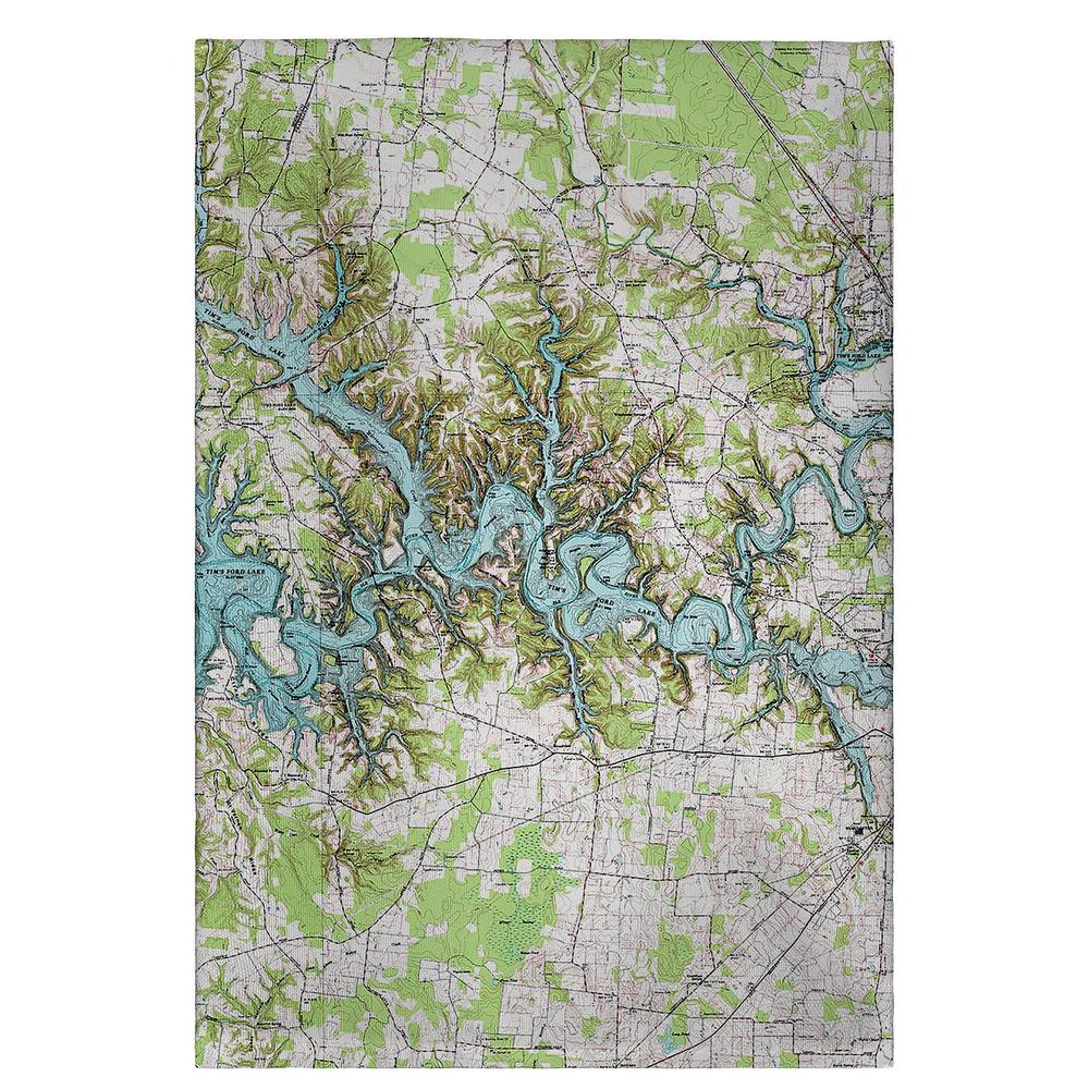 Tims Ford Lake, TN Nautical Map Guest Towel