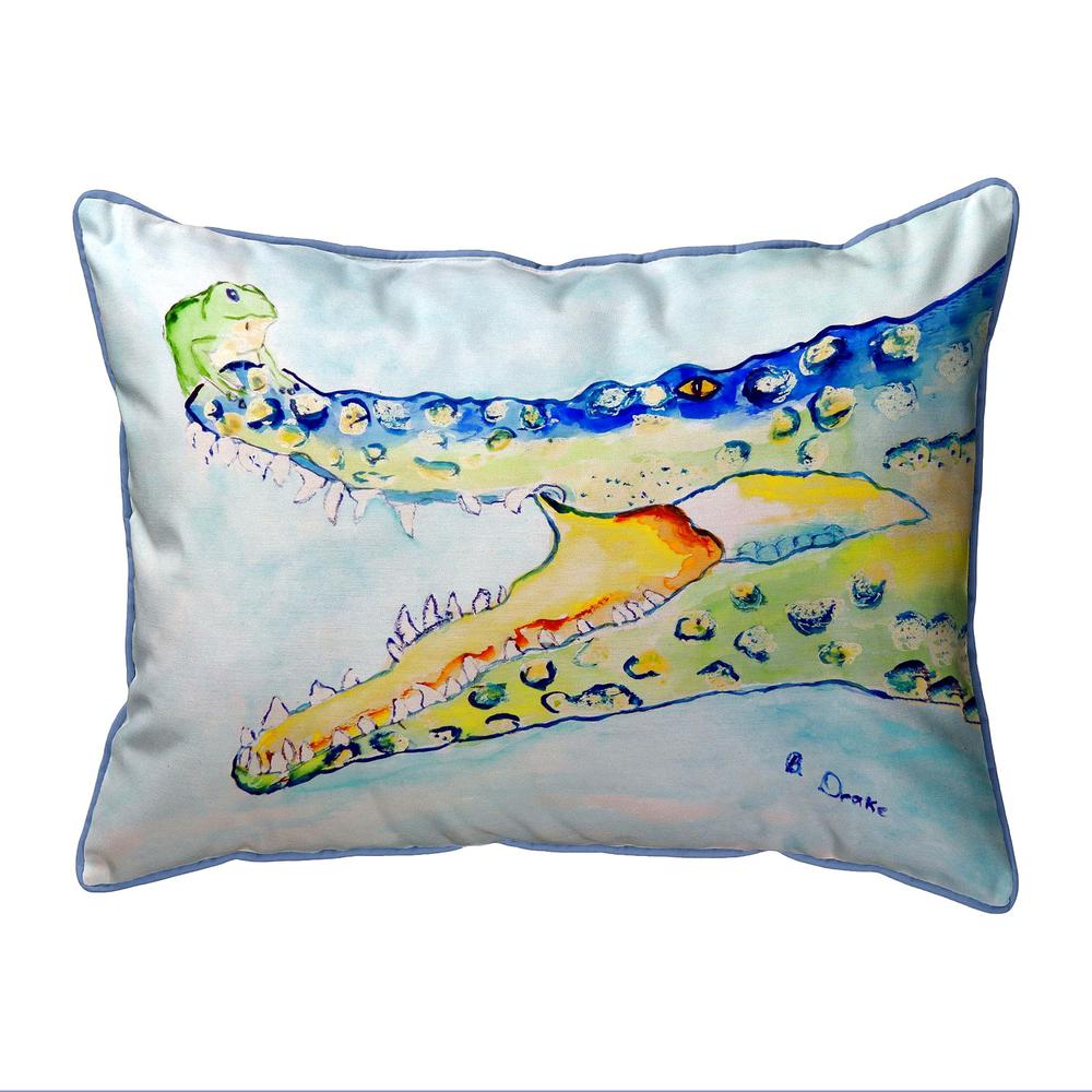 Crocodile & Frog Large Indoor/Outdoor Pillow 16x20