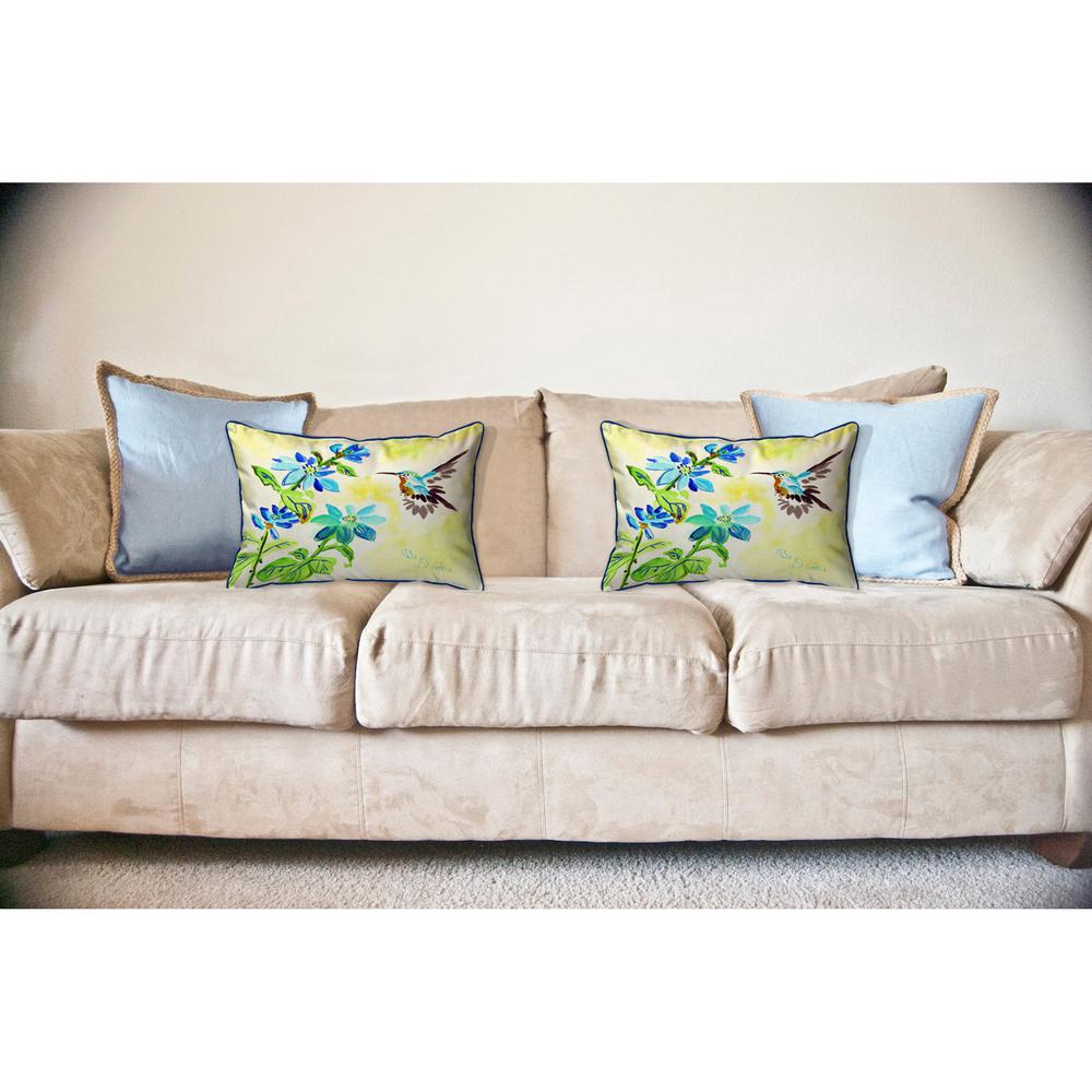 Aqua Hummingbird Large Indoor/Outdoor Pillow 16x20