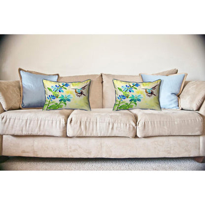 Aqua Hummingbird Large Indoor/Outdoor Pillow 16x20