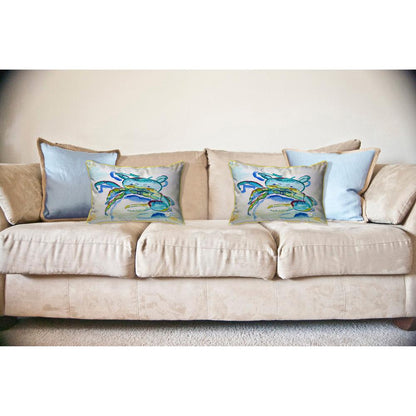 Blue Fiddler Crab Large Indoor/Outdoor Pillow 16x20
