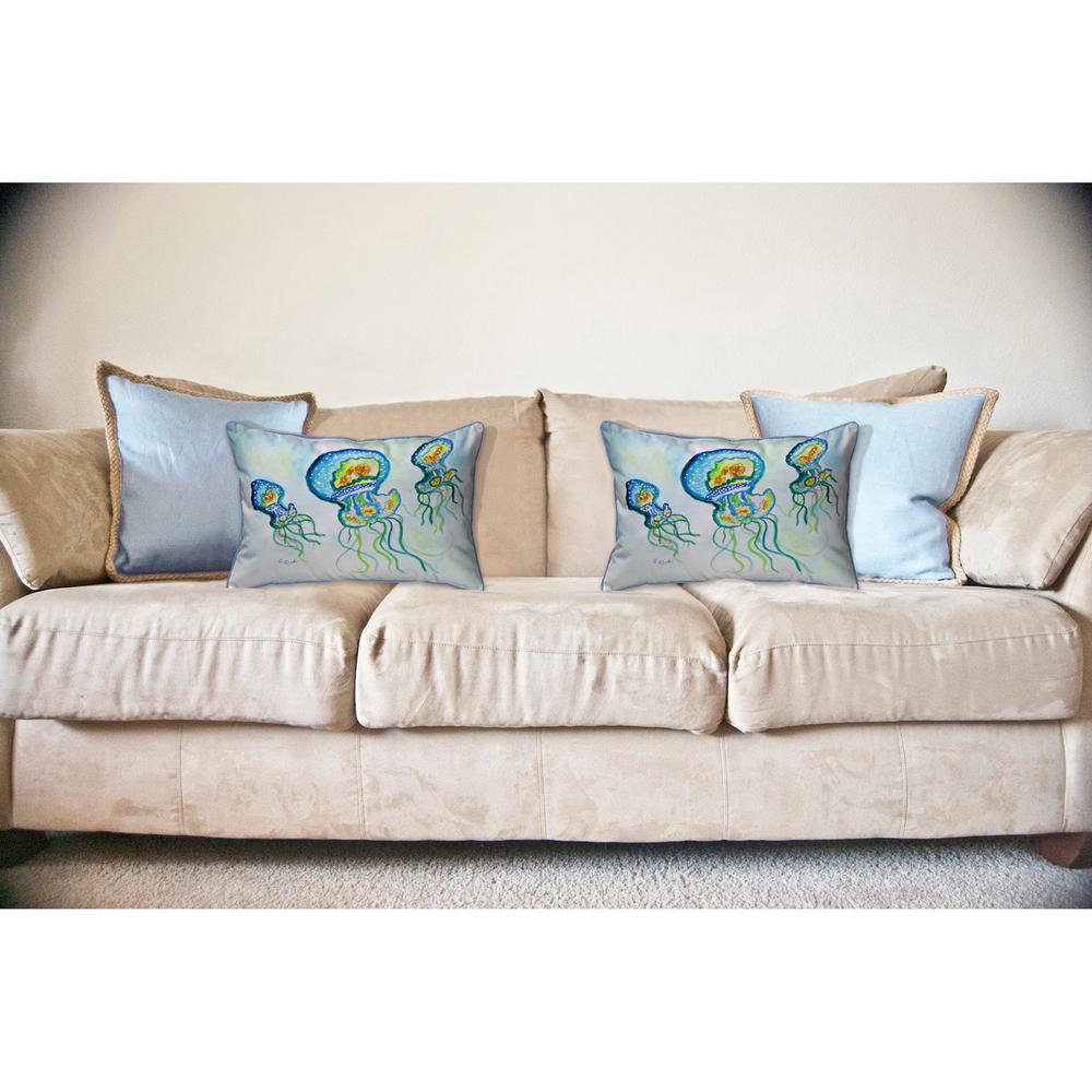 Three Jellyfish Large Indoor/Outdoor Pillow 16x20