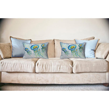 Three Jellyfish Large Indoor/Outdoor Pillow 16x20