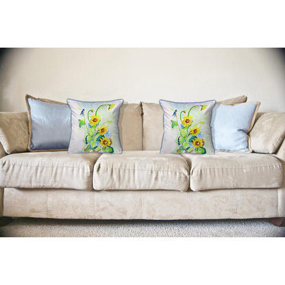 Sunflower & Bird Large Indoor/Outdoor Pillow 18x18