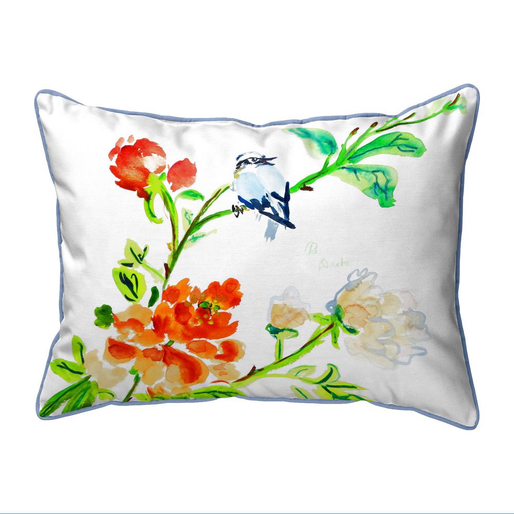 Blue Bird & Flowers Large Indoor/Outdoor Pillow 16x20