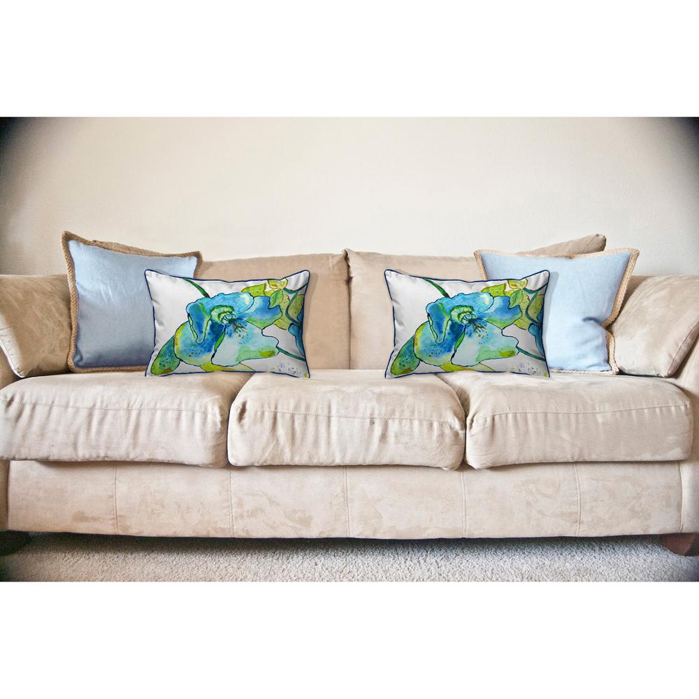 Blue Hibiscus Large Indoor/Outdoor Pillow 16x20