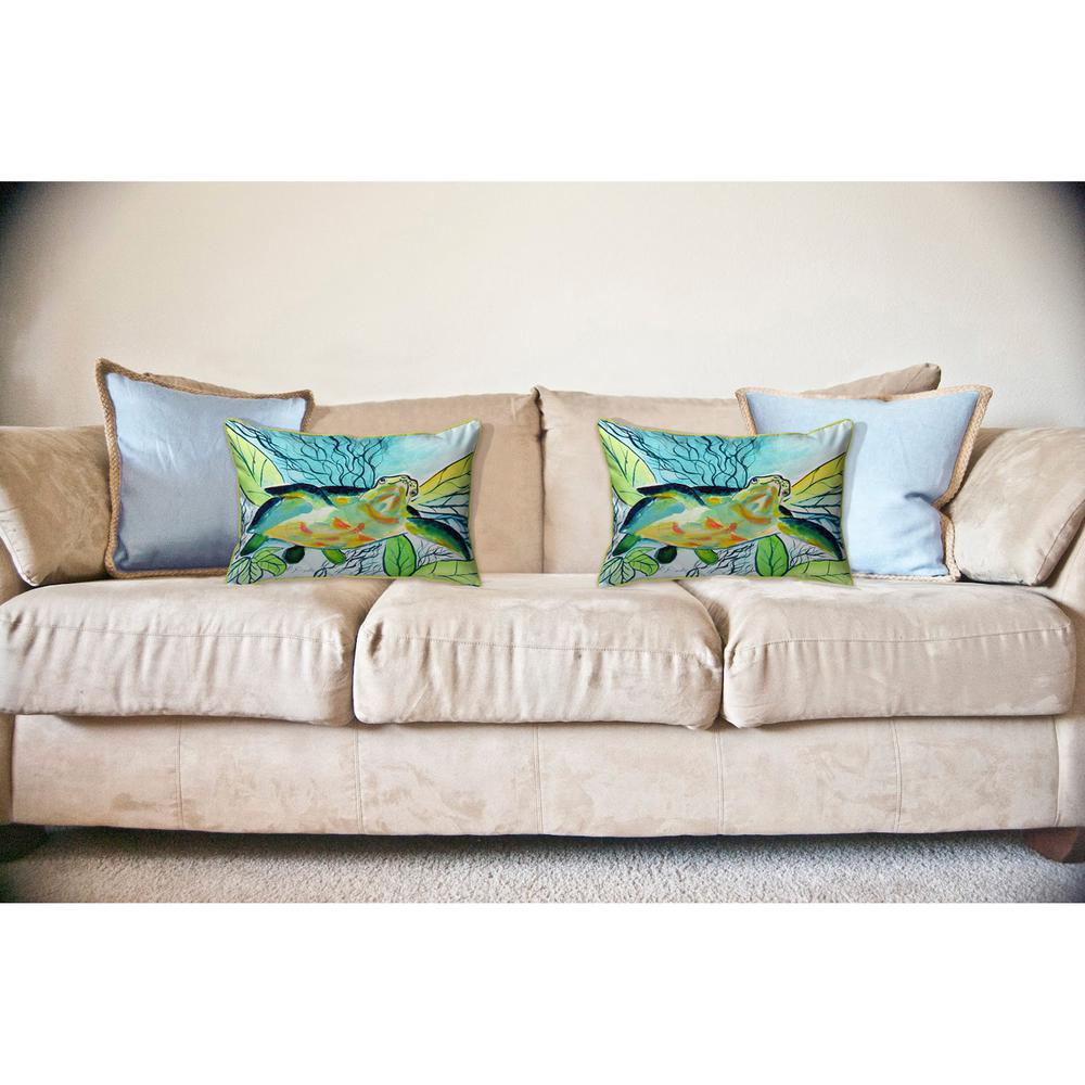 Smiling Sea Turtle Large Indoor/Outdoor Pillow 16x20