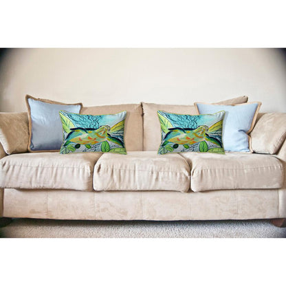 Smiling Sea Turtle Large Indoor/Outdoor Pillow 16x20