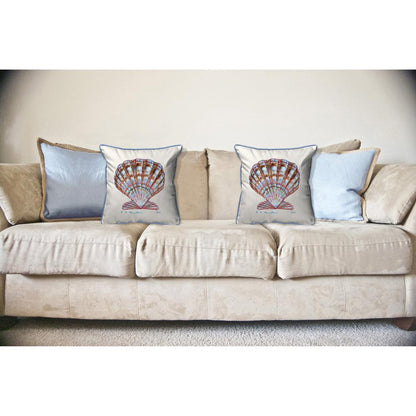 Scallop Shell Large Indoor/Outdoor Pillow 18x18