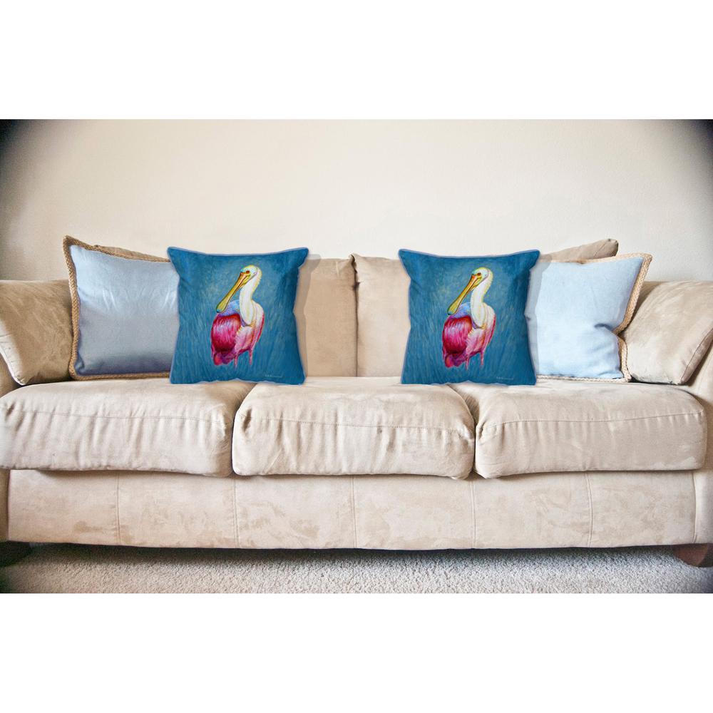 Spoonbill Portrait Large Indoor/Outdoor Pillow 18x18