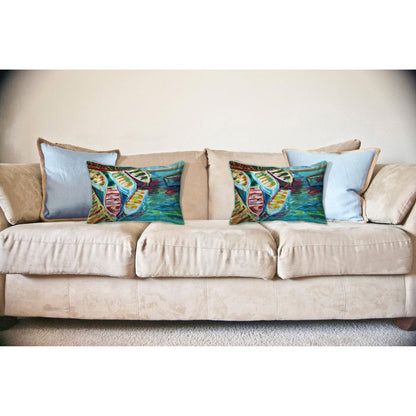 Six Rowboats Large Indoor/Outdoor Pillow 16x20