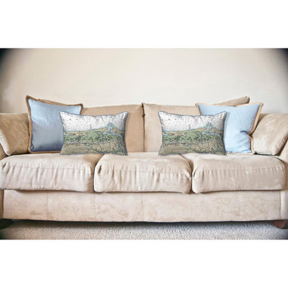 Sunset Beach, NC Nautical Map Large Corded Indoor/Outdoor Pillow 16x20