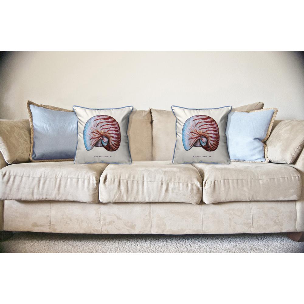 Nautilus Shell Large Indoor/Outdoor Pillow 18x18