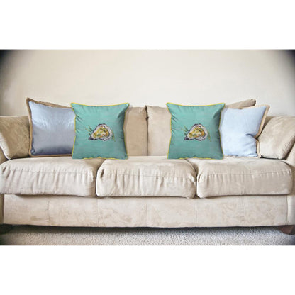 Oyster Shell - Teal Large Indoor/Outdoor Pillow 18x18