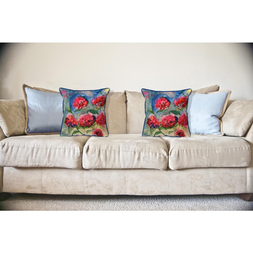 Red Geraniums Large Indoor/Outdoor Pillow 18x18
