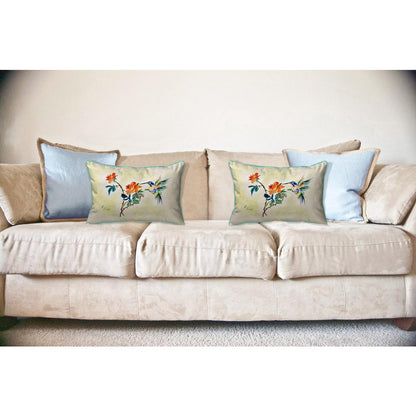 Hummingbird & Rose Large Indoor/Outdoor Pillow 16x20