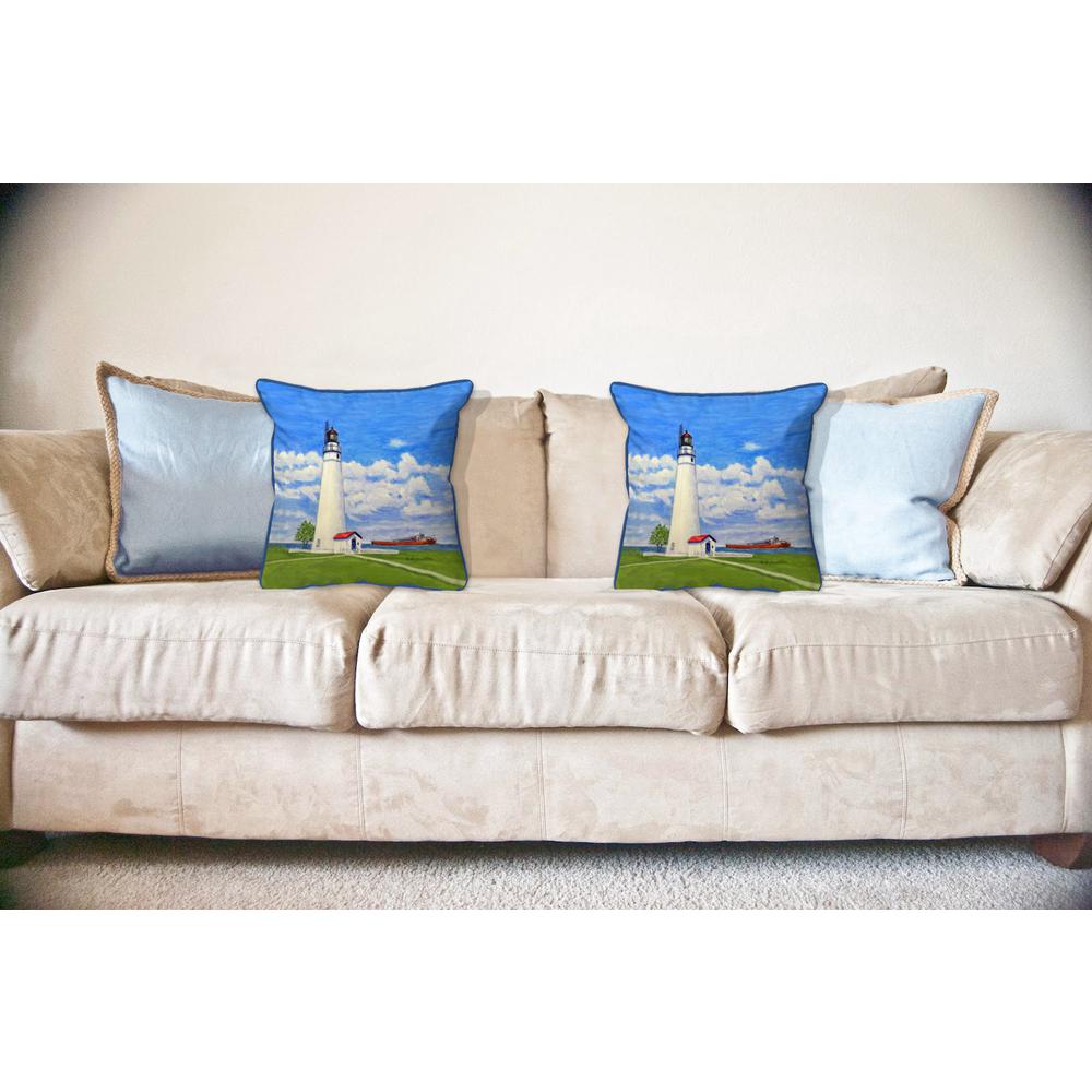 Fort Gratiot Lighthouse, MI Large Indoor/Outdoor Pillow 18x18