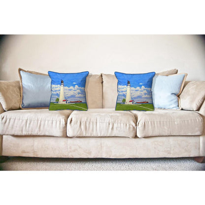 Fort Gratiot Lighthouse, MI Large Indoor/Outdoor Pillow 18x18