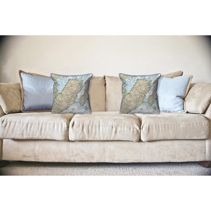 Marblehead, MA Nautical Map Large Corded Indoor/Outdoor Pillow 18x18
